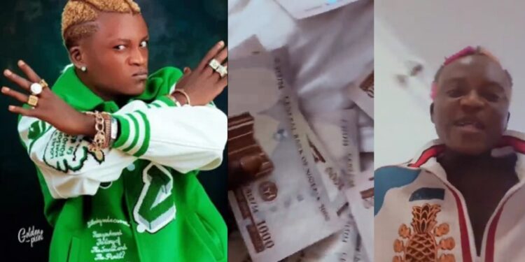 Singer Portable calls out his Port-Harcourt fans for spraying him fake money. (VIDEO)