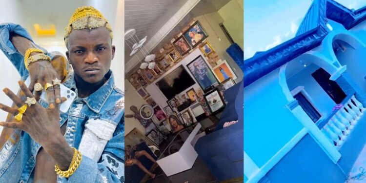 “Na for this kind house you dey live?” – Reactions as singer Portable shows off his ‘Zazuu’ villa