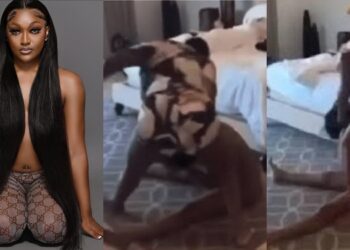 Disturbing video shows lady who died while on vacation with friends being brutally beaten by ‘a friend’ in hotel room (Watch)