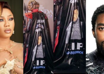 Nigerians drag stylist, Toyin Lawani over misspelling of Chadwick Boseman’s name on Hermes’ outfit; she reacts