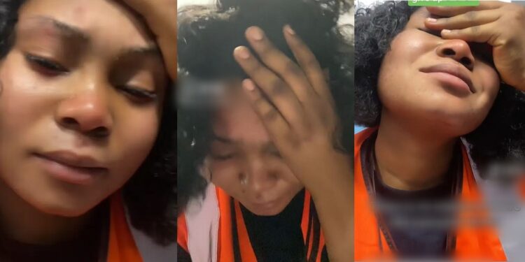 “I have cried my eyes out, I want to give up” – Lady working as cleaner in UK breaks down in tears (Video)