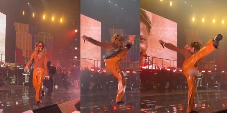 Moment singer, Asake’s trousers tore during his show in London (WATCH)