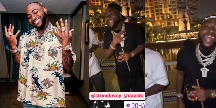 Singer Davido all smiles as he chills with FIFA official Bernard, others in Qatar (Video)
