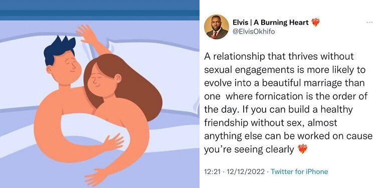 “A relationship without sexual engagements is more likely to evolve into a beautiful marriage than one with fornication” – Nigerian man says