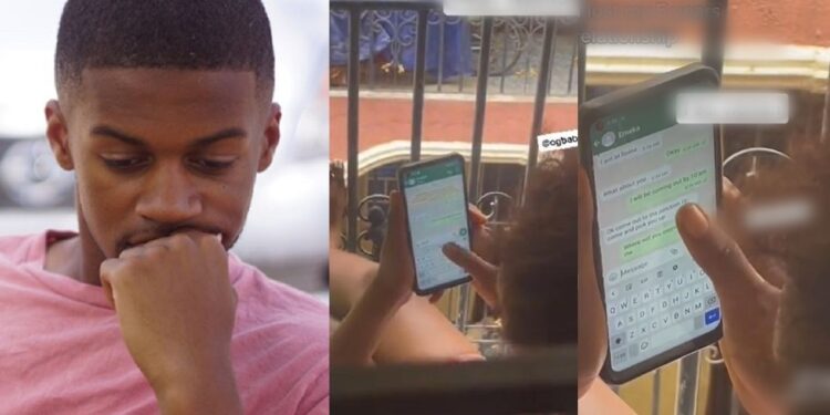 “Fear women” – Heartbroken man cries out as he discovers girlfriend of 5 years has been cheating on him after going through her phone (Video)