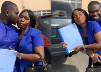 Man celebrates mother as she graduates from university 20 years after she dropped out to care for him