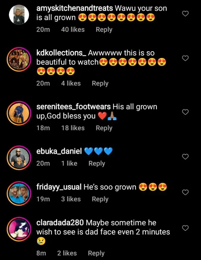 “He’s all grown” – Fans respond to heartwarming moment singer, Flavour reunites with his adopted son (Video) 5 Screenshot 2022 12 28 200053