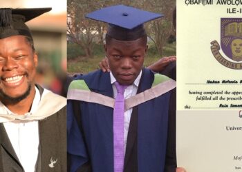Nigerian man celebrates as he bags 1st class degree from a UK university 10 years after he graduated with a 3rd class from a Nigerian university