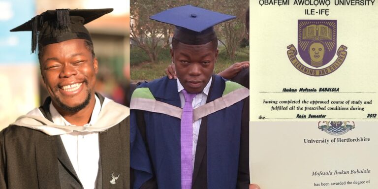 Nigerian man celebrates as he bags 1st class degree from a UK university 10 years after he graduated with a 3rd class from a Nigerian university