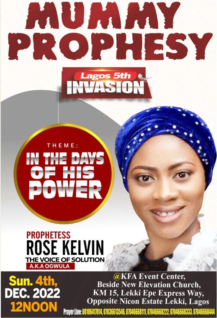 Prophetess Rose Kelvin storms 