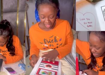 Actress Luchy Donalds’ boyfriend raises the bar as he apologises with new iPhone, flower bouquet, credit alert, others (Video)