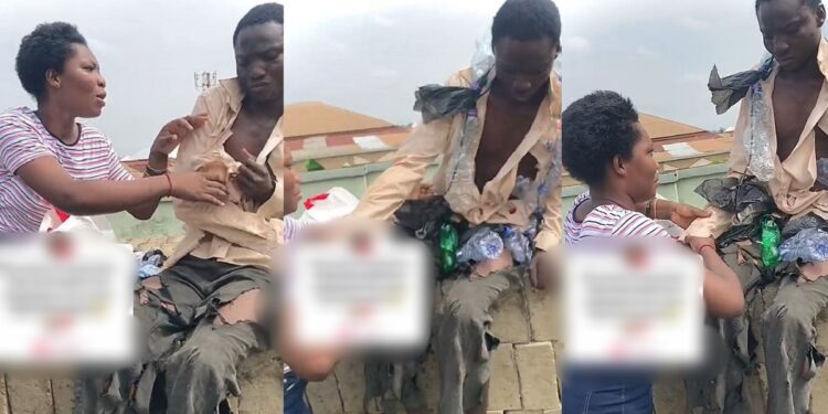 “We swore to ourselves” – Lady says as she visits mentally deranged boyfriend with food (Video)