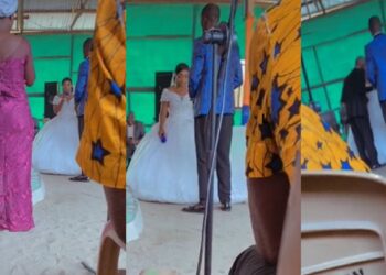 Drama as bride refuses to be joined to groom during church wedding (Video)  