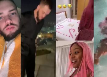 “I haven’t been this happy in a very long time” – DJ Cuppy shares romantic moment she and fiancé jumped into pool with clothes on (Video)