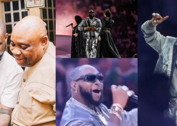 Davido reacts as uncle, Ademola Adeleke hails him for thrilling performance at the 2022 World Cup closing ceremony (Video)