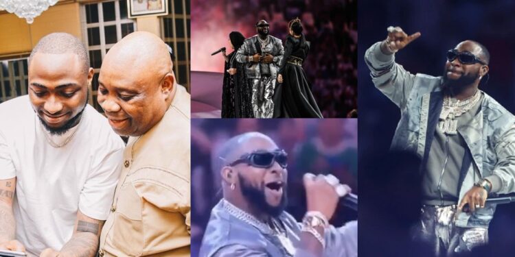 Davido reacts as uncle, Ademola Adeleke hails him for thrilling performance at the 2022 World Cup closing ceremony (Video)