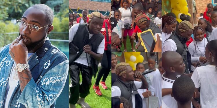 Singer Davido causes a stir following his reaction to Portable’s performance at kids’ Christmas party (video)