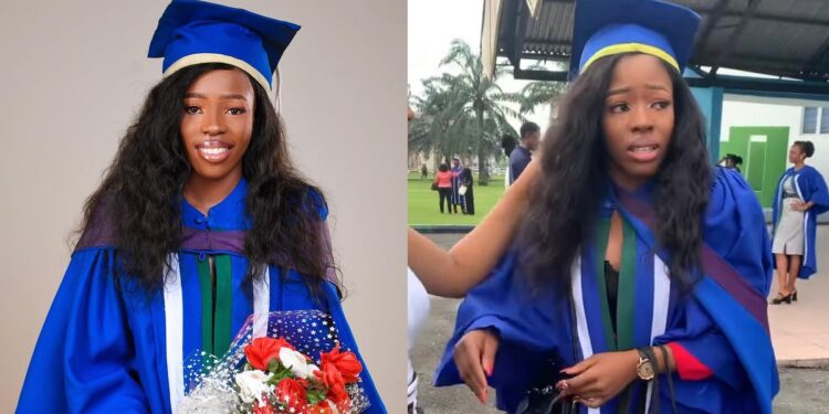 First class graduate in tears for fear of ending up unemployed like her brother who also graduated with a first class degree.
