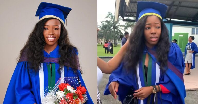 First class graduate in tears for fear of ending up unemployed like her brother who also graduated with a first class degree.