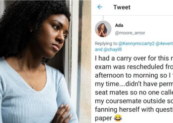 “I had no one to call me” – Nigerian lady shares how she missed her exam and failed the course.