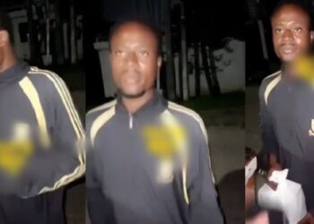 Man confronts dispatch rider who allegedly ate part of the food he ordered online in Lagos (Video)