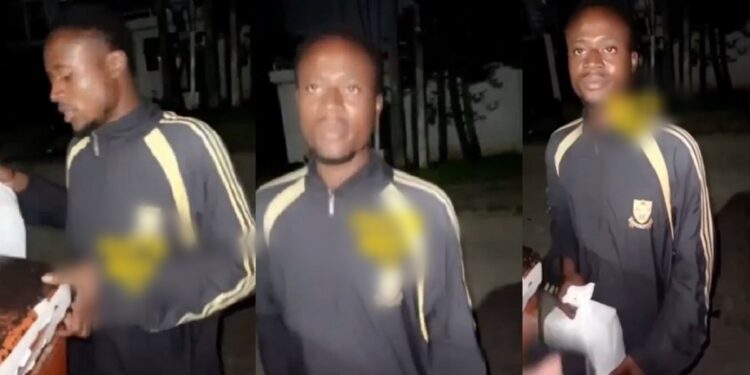 Man confronts dispatch rider who allegedly ate part of the food he ordered online in Lagos (Video)