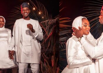 Mo Bimpe and husband, Adedimeji Lateef celebrate first wedding anniversary (Photos)