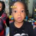 Netizens react to video of actress Regina Daniels teaching her son, Munir, ‘to blow a kiss’ (Watch)