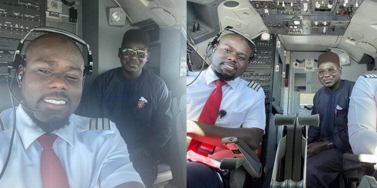 Ex-Army Chief, Buratai excited after being flown by his pilot son (Photos)