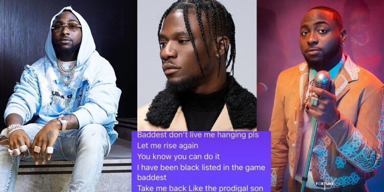 “You hurt me” – Davido reacts after his former signee, Yonda apologised for betraying him