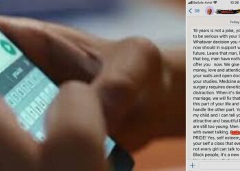 “19 years is not a joke, you have to be serious with your life” – Father pens advice to his daughter after she flaunted her boyfriend online.