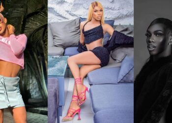 “To born boy sef dey fear me” – Netizens react as James Brown flaunts his curves in semi-nude photos