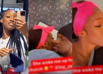 Singer Paul Okoye shares romantic video as lover, Ifeoma, wakes him up with kisses in bed (video)