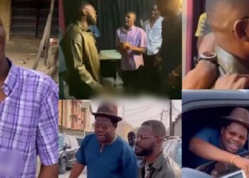 Heart-melting moment Falz and Mr Macaroni paid surprise visit to physically challenged fan (Video)