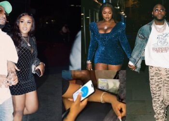 “Baby on the way?” – Reactions as Davido’s partner, Chioma is spotted checking menstrual cycle tracking app in viral video (Watch)