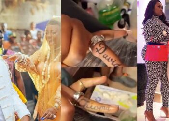 Couple goals! Davido and Chioma tattoos each other’s name on ring finger (Video)