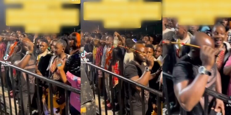 security guard brandishes