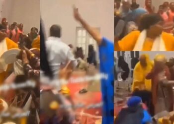 Wedding ends in chaos as fight breaks out between two female guests (Video)