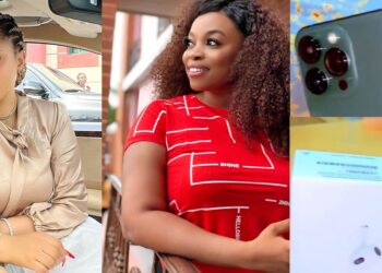 Actress Regina Daniels replaces colleague, Georgina Ibeh’s stolen gadgets following robbery attack, she reacts (Video)