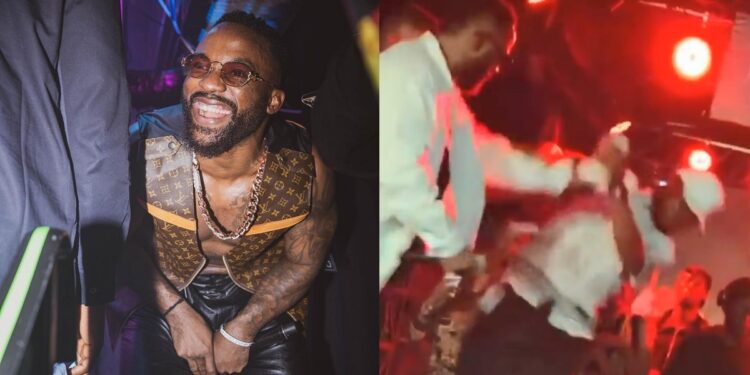 Iyanya explains why he pushed a fan off stage