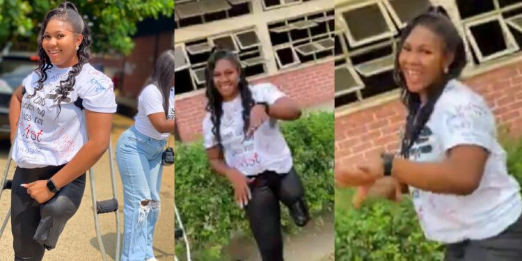 Beautiful differently abled lady dances joyfully as she celebrates graduating from university (video)