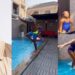 “Me and my mugu button” – Singer Peter Okoye shares adorable fun moments with daughter, Aliona (Watch)