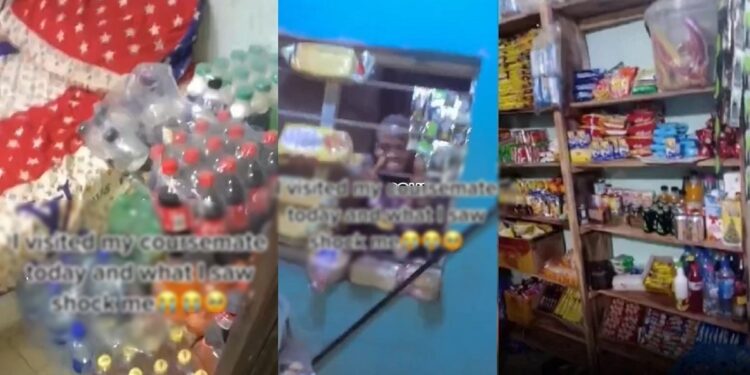 Nigerian student converts his hostel room into minimart (Video)