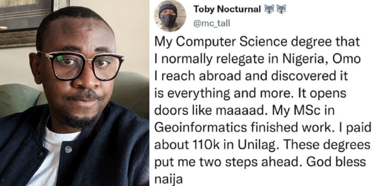 “The computer science degree relegated here, opened ways for me abroad” – Nigerian man expresses gratitude after relocation.