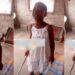 Visually-impaired girl in tears