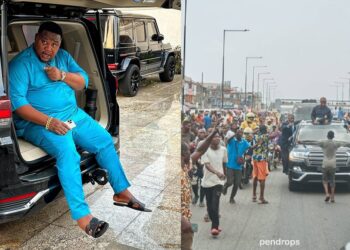 “Find him he must be made a millionaire” – Cubana Chiefpriest makes vow to teenager standing in front of Peter Obi’s convoy