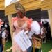 “No cash, No problem” – Nigerian lady dances with account number in her hand during wedding, tells guests to make transfer (Video)