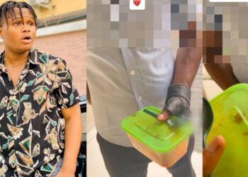 Comedian, Oluwadolarz confronts delivery man who ate part of his food (Video)