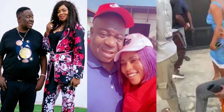 Video of Mr Ibu’s son and ‘daughter’ Jasmine confronting actor’s wife surfaces amid family rift (Watch)