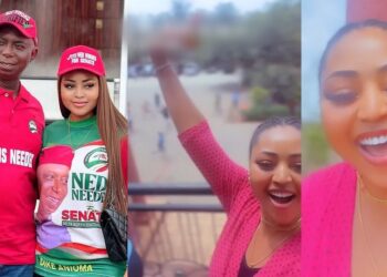 “It’s about to be a carnival” – Actress Regina Daniels celebrates as husband, Ned Nwoko wins Senatorial seat (Video)